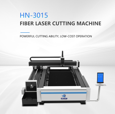 3000 * 1500mm 3000W IPG Fiber Laser Cutting Machine Untuk Kerajinan Label Tanda Logam